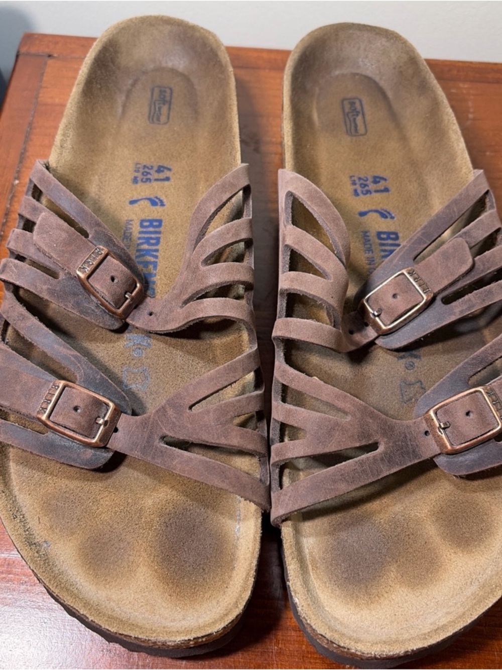 Birkenstock Granada Habana Oiled Leather Soft Footbed Sandals Size 41 L 10 M 8 - Picture 2 of 7
